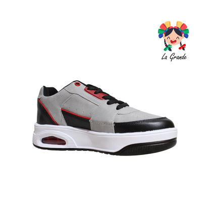340 H-GROSS Gris Ngo Rojo Tenis Deportivo con Válvula para Caballero
