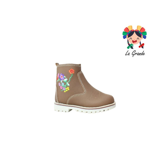 340 MC QUEEN Canela Bordado Bota Casual para Bebé y Niña