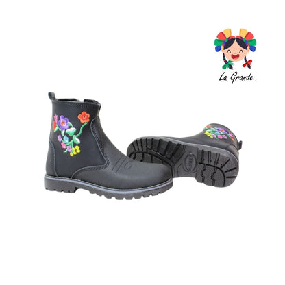 340 MC QUEEN Negro Bordado Bota Casual para Niña