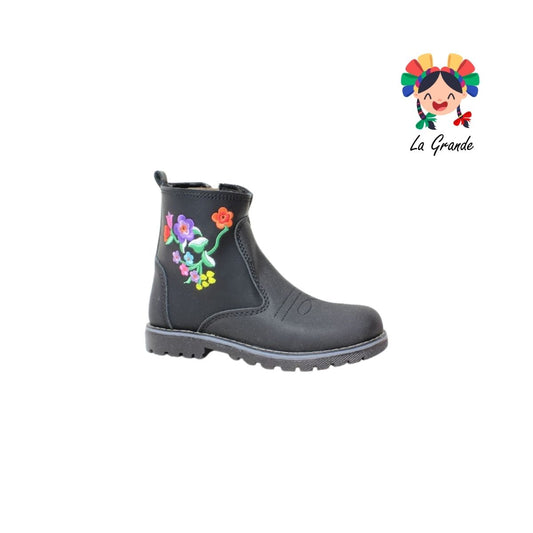340 MC QUEEN Negro Bordado Bota Casual para Niña