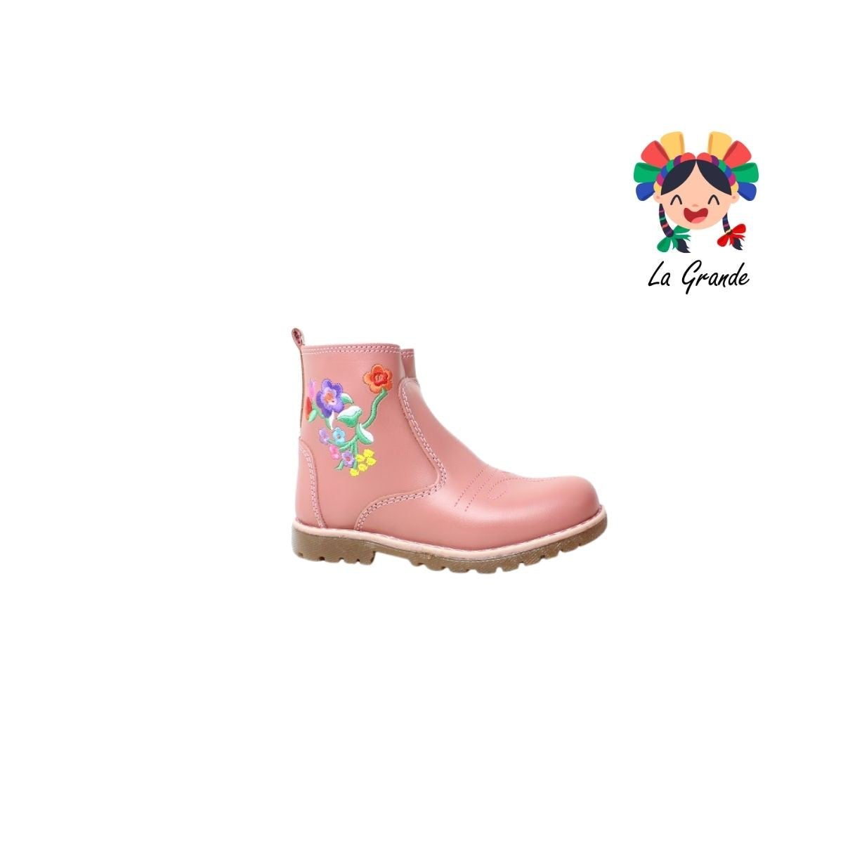 340 MC QUEEN Rosa Peach Bordado Bota Casual para Bebé y Niña