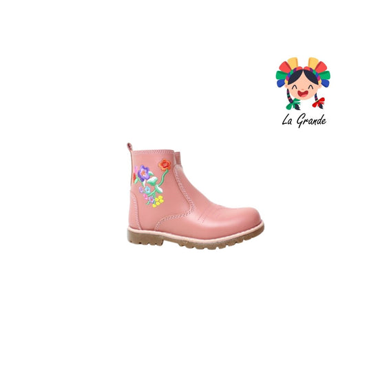 340 MC QUEEN Rosa Peach Bordado Bota Casual para Bebé y Niña