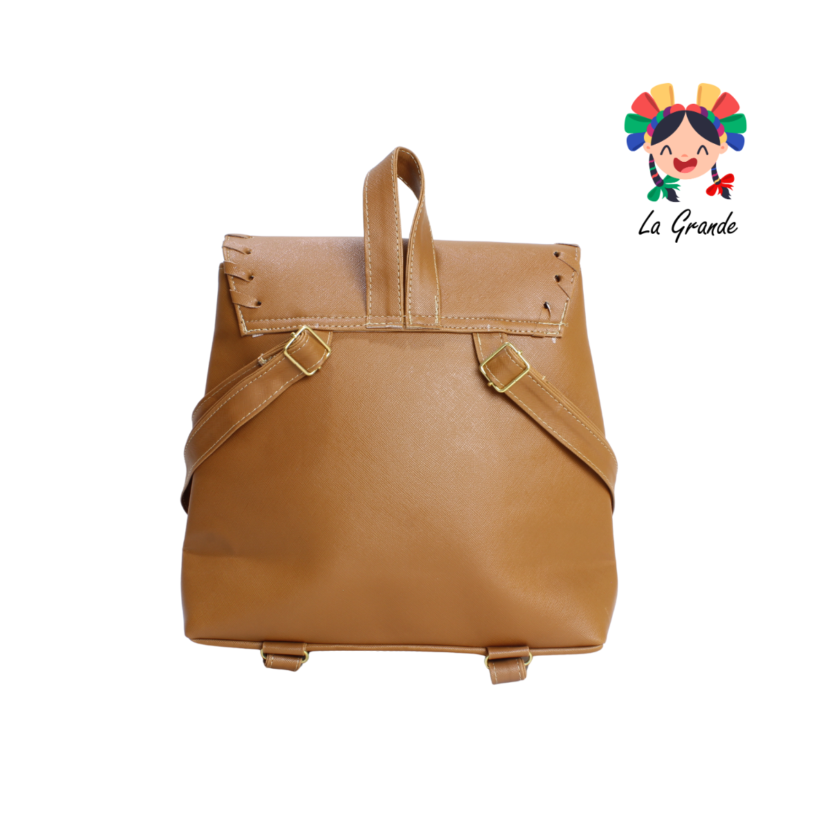 017 Mochila Entretejida Camel Casual para Dama