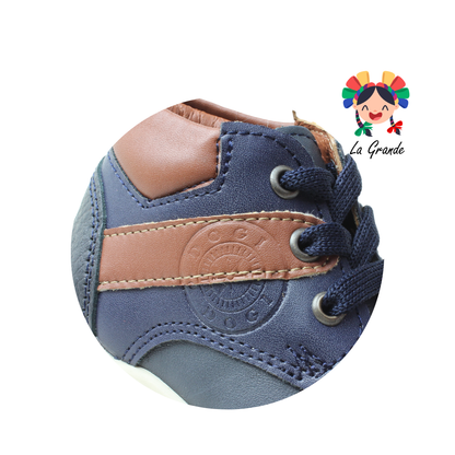 3436 DOGI Azul Indigo Piel Zapato tipo Bota para bebé
