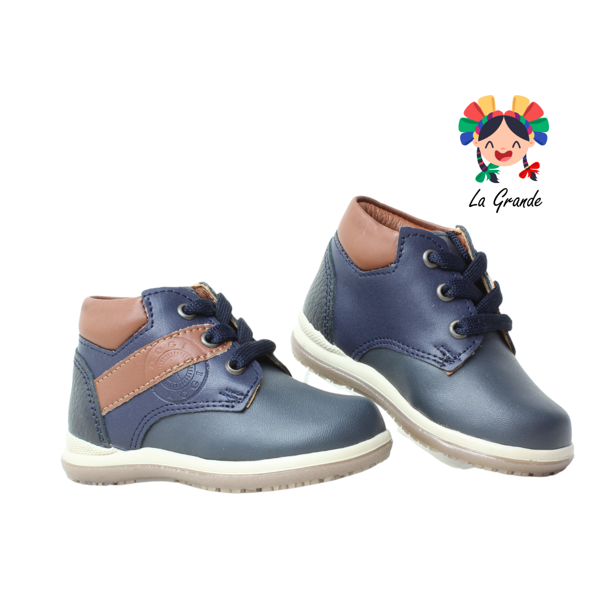3436 DOGI Azul Indigo Piel Zapato tipo Bota para bebé