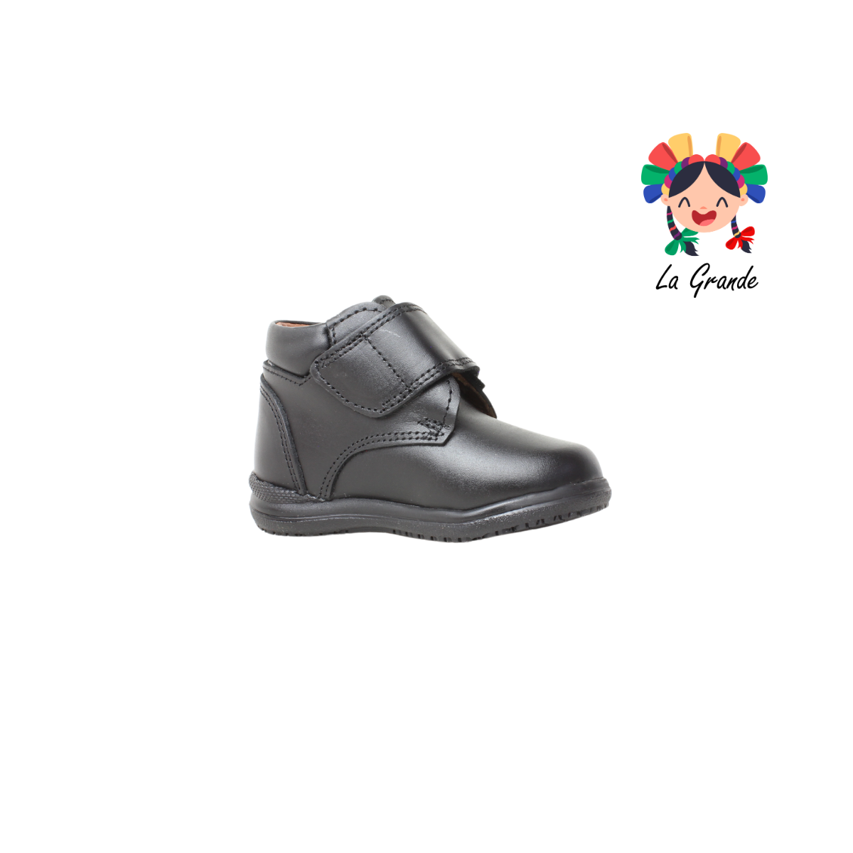 3437 DOGI Negro Piel Zapato tipo Bota para bebé