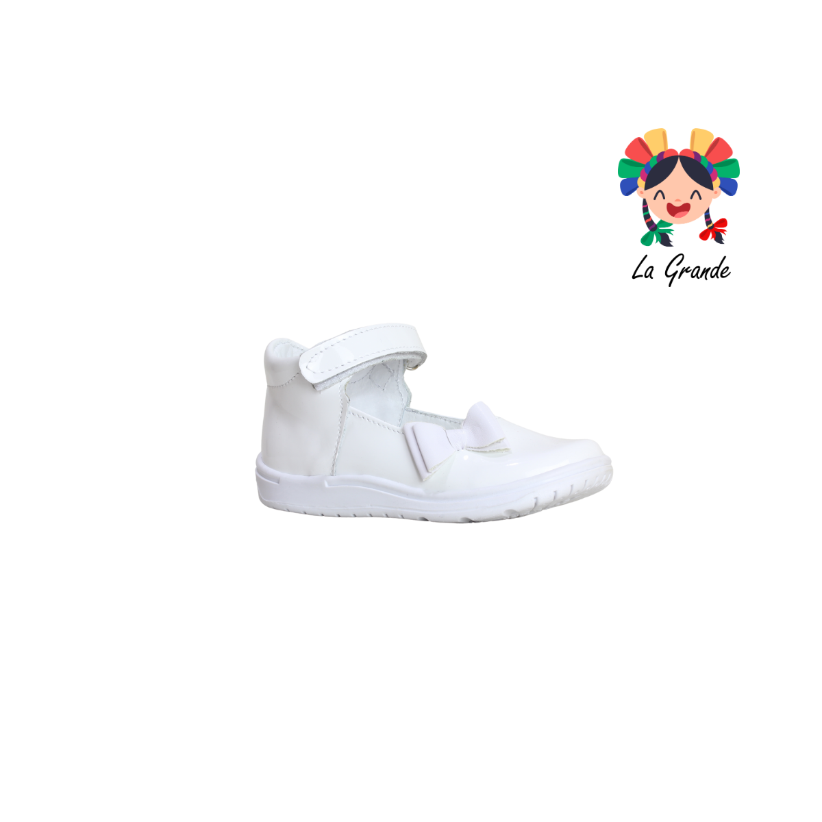 344 WIZZYZ Blanco Charol Zapato Casual para Niña