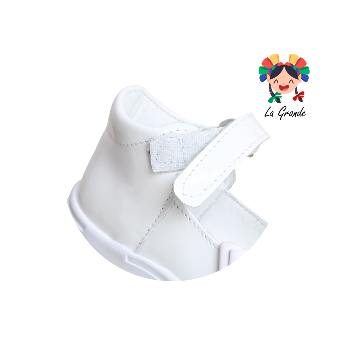 344 WIZZYZ Blanco Charol Zapato Casual para Niña