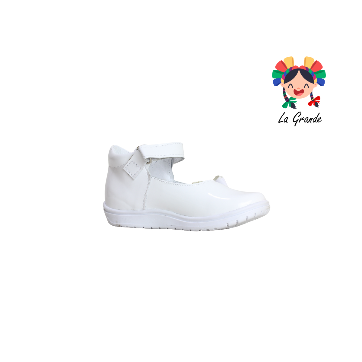 344 WIZZYZ Blanco Charol Zapato Casual para Niña