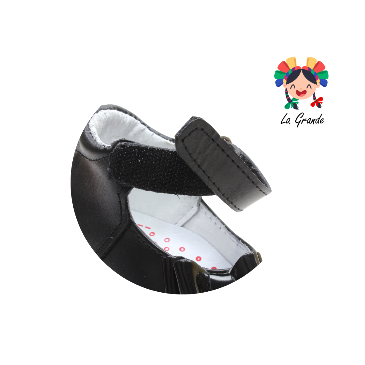 344 WIZZYZ Negro Piel Zapato Casual para Bebé