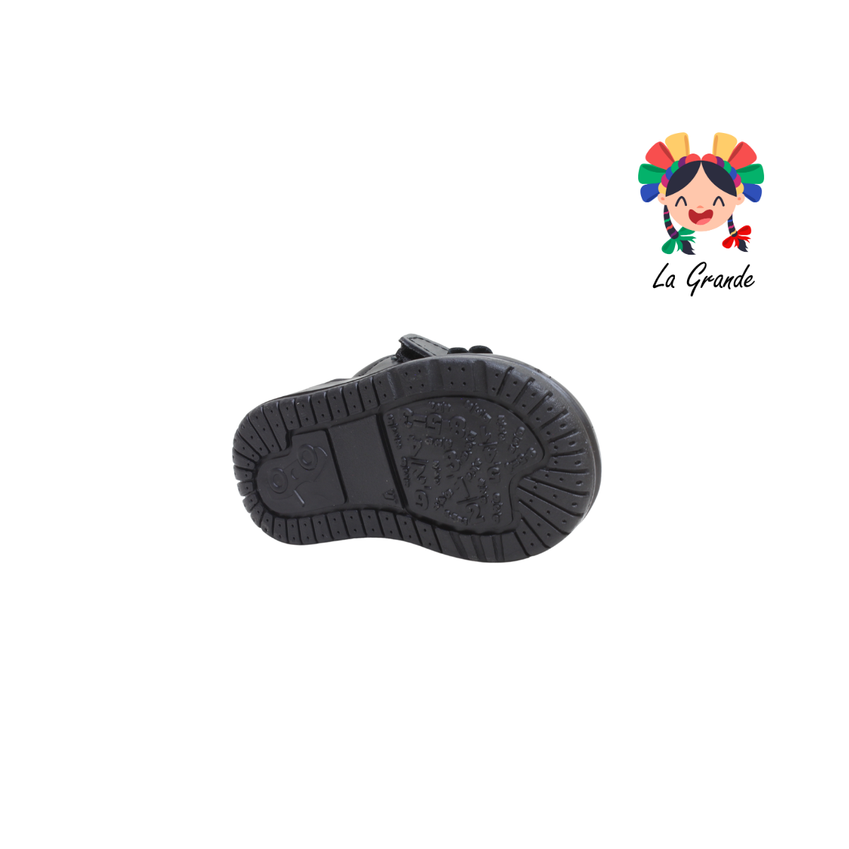 344 WIZZYZ Negro Piel Zapato Casual para Bebé