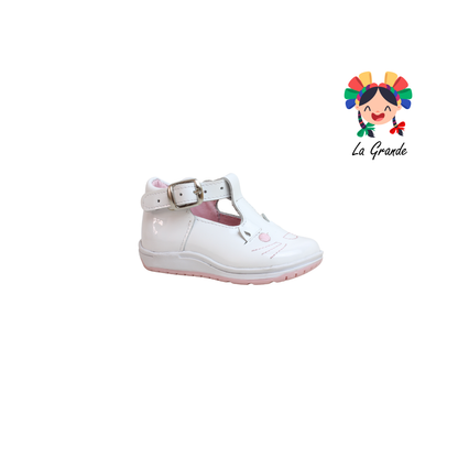 345 WIZZYZ Blanco Gatito Charol Zapato Casual para Bebé