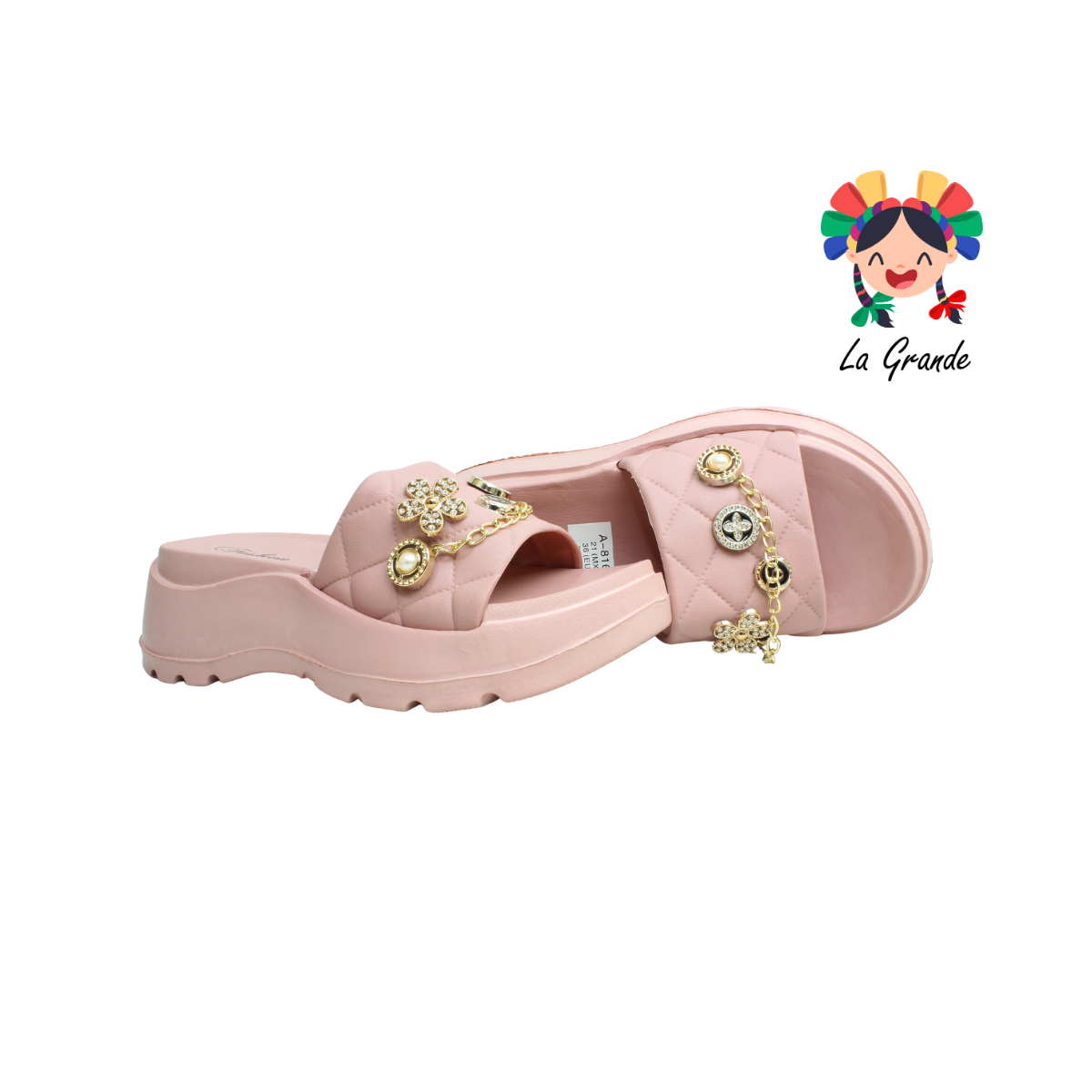 A-8169 ZXXG Multicolor Sintético Sandalia de Baño o Playa para Dama