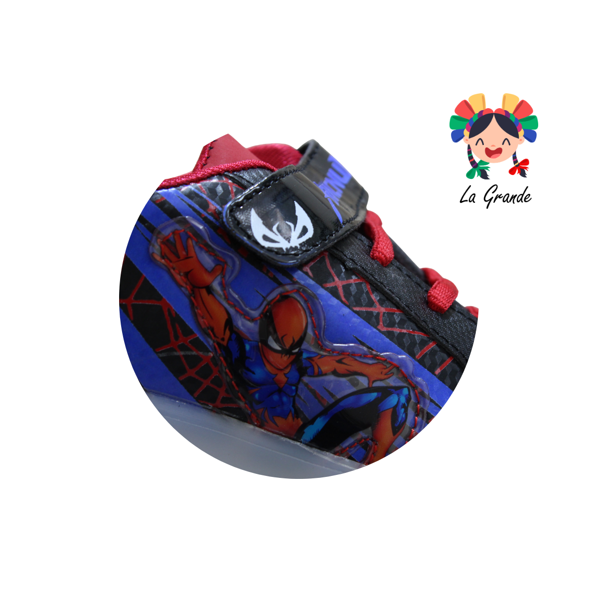 35-A SPACE BOYS Negro Rojo Sint Tenis Casual con Luz Led para Niño