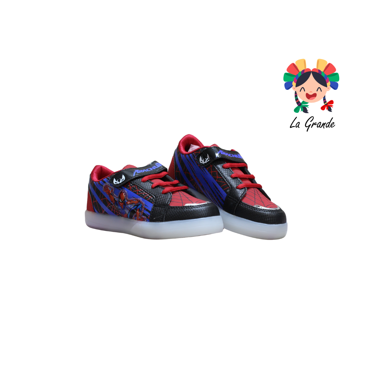 35-A SPACE BOYS Negro Rojo Sint Tenis Casual con Luz Led para Niño