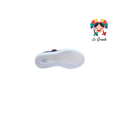 35-A SPACE BOYS Negro Rojo Sint Tenis Casual con Luz Led para Niño