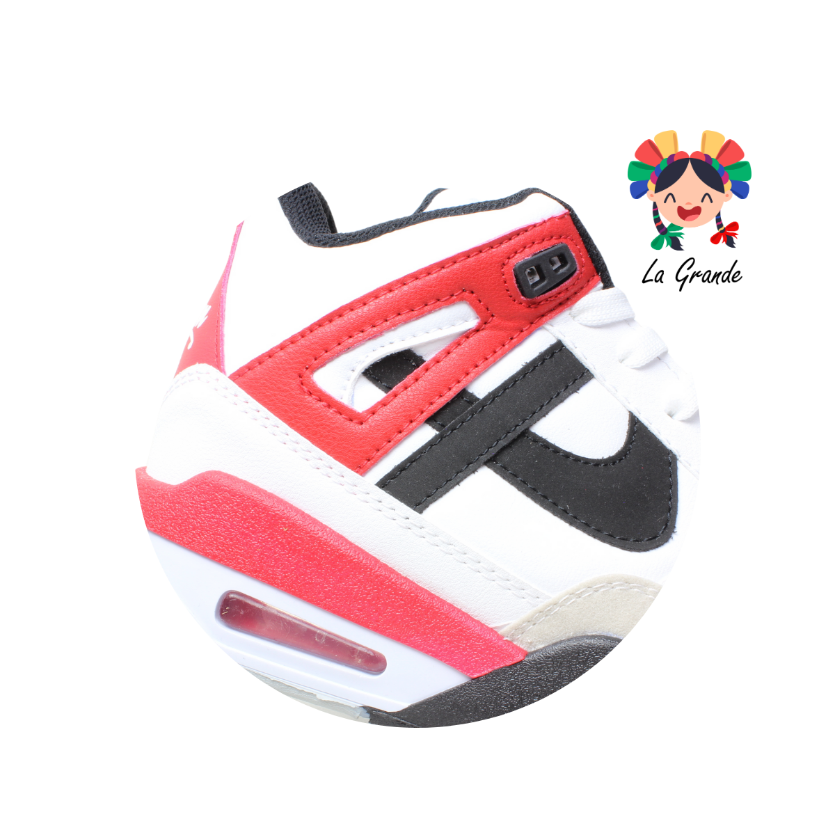 010897 PANAM Rojo Blanco Napa Tenis Casual Original para Dama y Joven