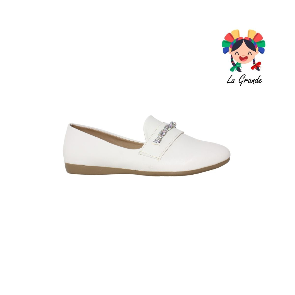 3502 YUL Latte Cabra Balerina con Pedrería para Dama