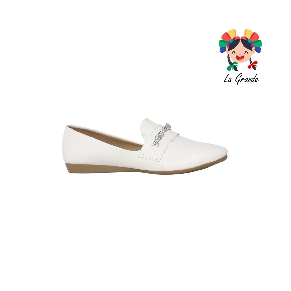 3502 YUL Latte Cabra Balerina con Pedrería para Dama