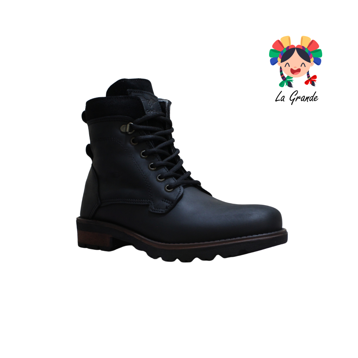 7070 ECCOFLEX Negro Crazy Piel Bota para Caballero