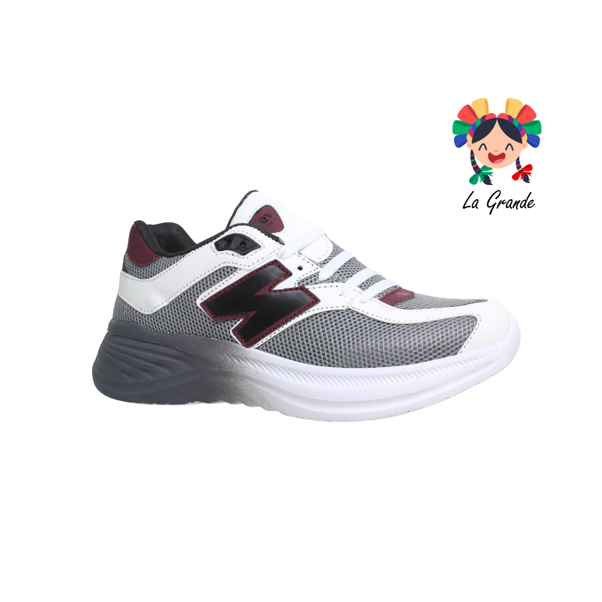 352 BOX X Oxf Bco Vino Tenis Deportivo para Caballero