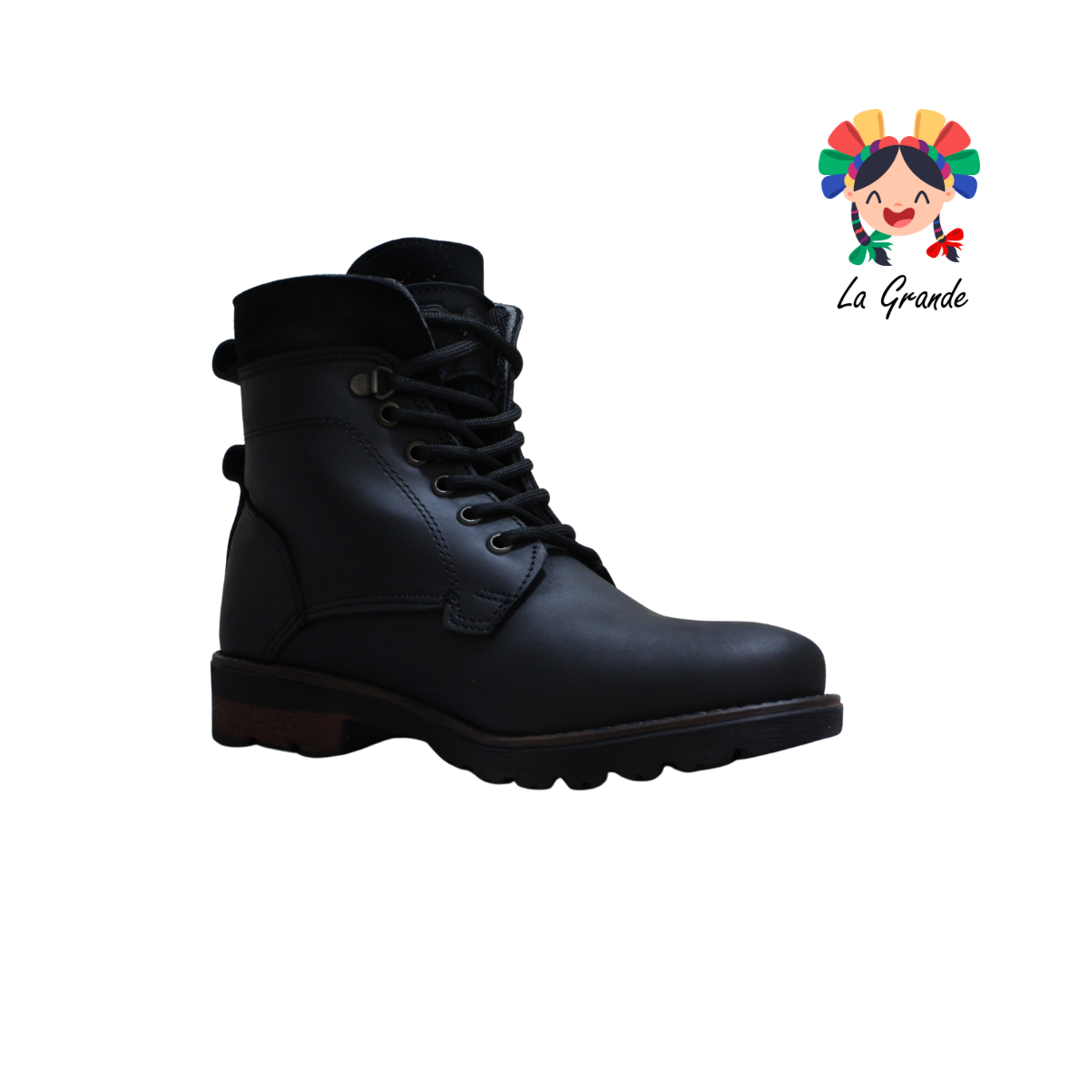7070 ECCOFLEX Negro Crazy Piel Bota para Caballero