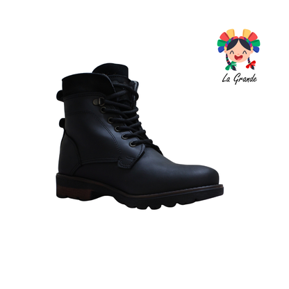 7070 ECCOFLEX Negro Crazy Piel Bota para Caballero
