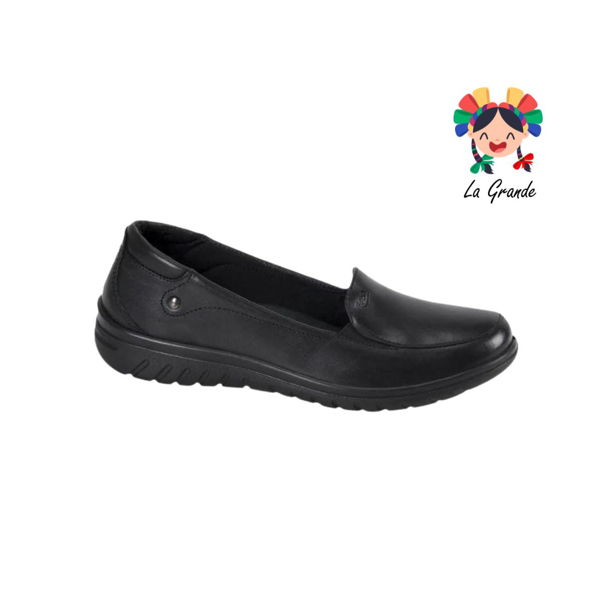 35306 FLEXI Negro Piel Mocasín Casual para Dama