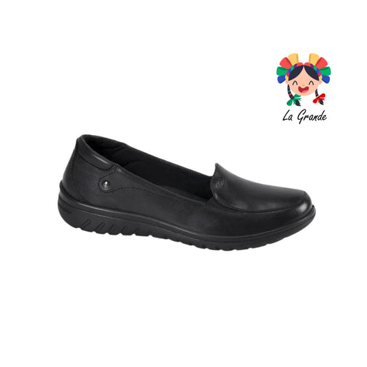 35306 FLEXI Negro Piel Mocasín Casual para Dama