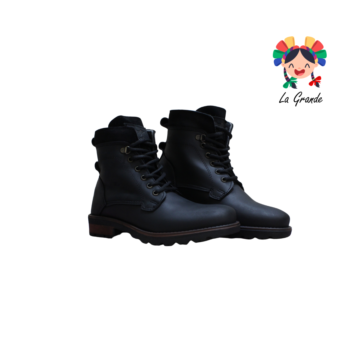 7070 ECCOFLEX Negro Crazy Piel Bota para Caballero