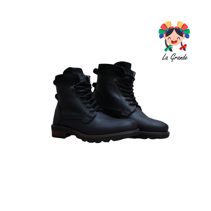7070 ECCOFLEX Negro Crazy Piel Bota para Caballero