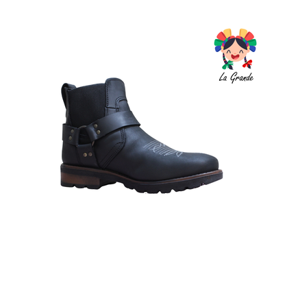 6078 ECCOFLEX Negro Crazy Piel Bota para Caballero