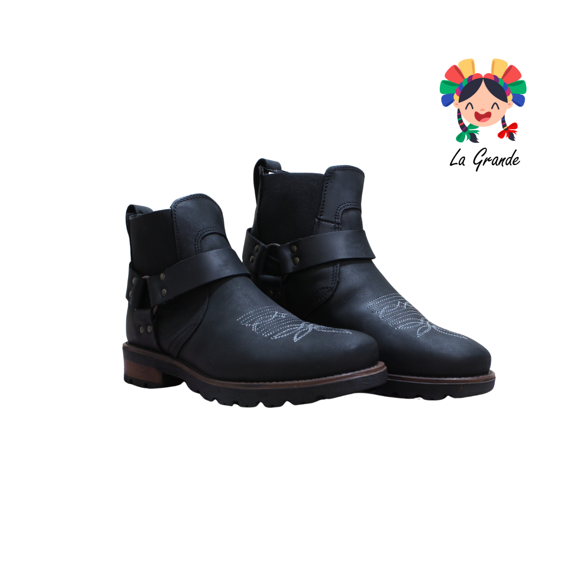6078 ECCOFLEX Negro Crazy Piel Bota para Caballero