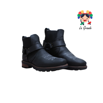 6078 ECCOFLEX Negro Crazy Piel Bota para Caballero