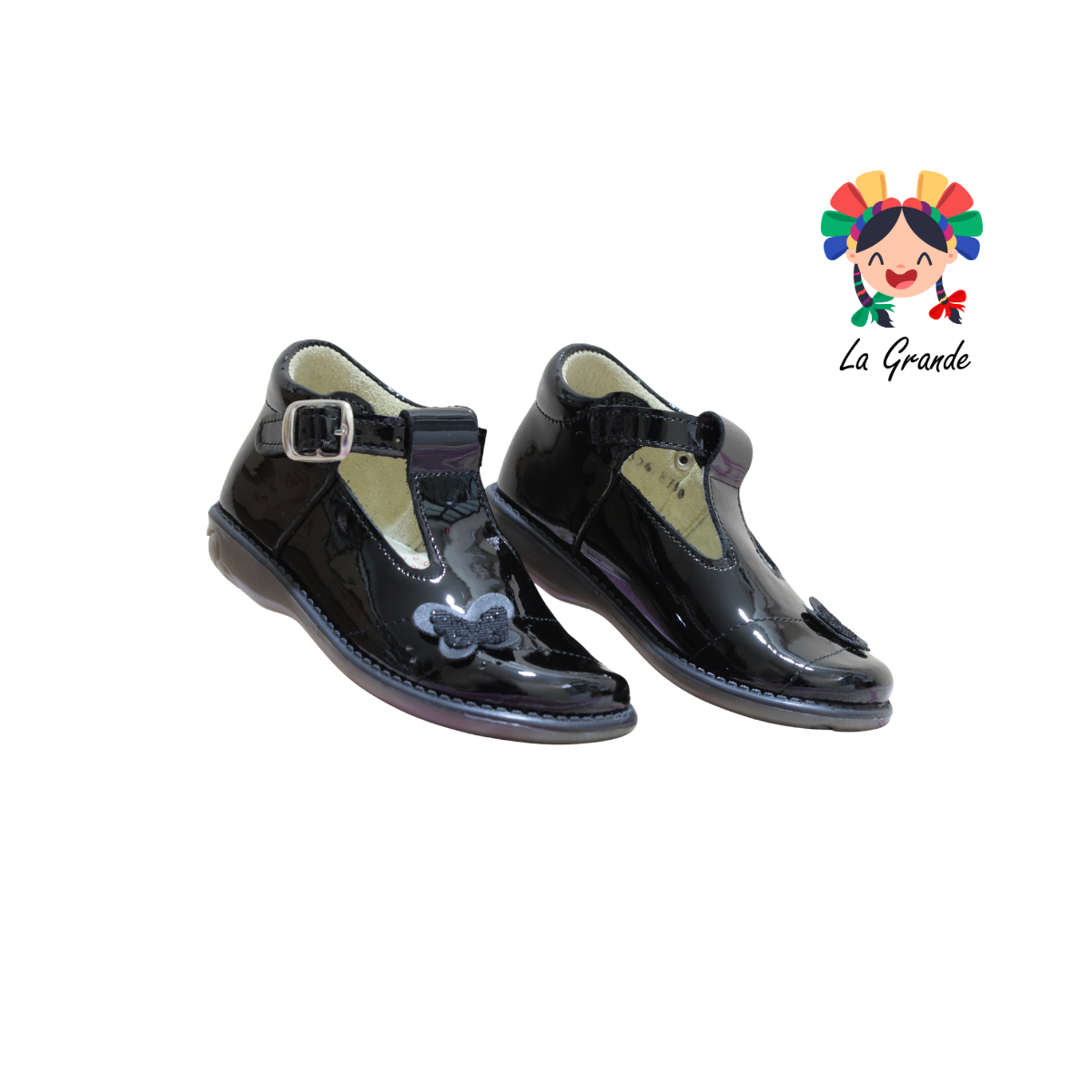 356 WIZZYZ Negro Charol Zapato Niña