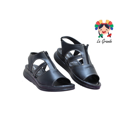302 MOMISH Negro Piel Huarache para Dama
