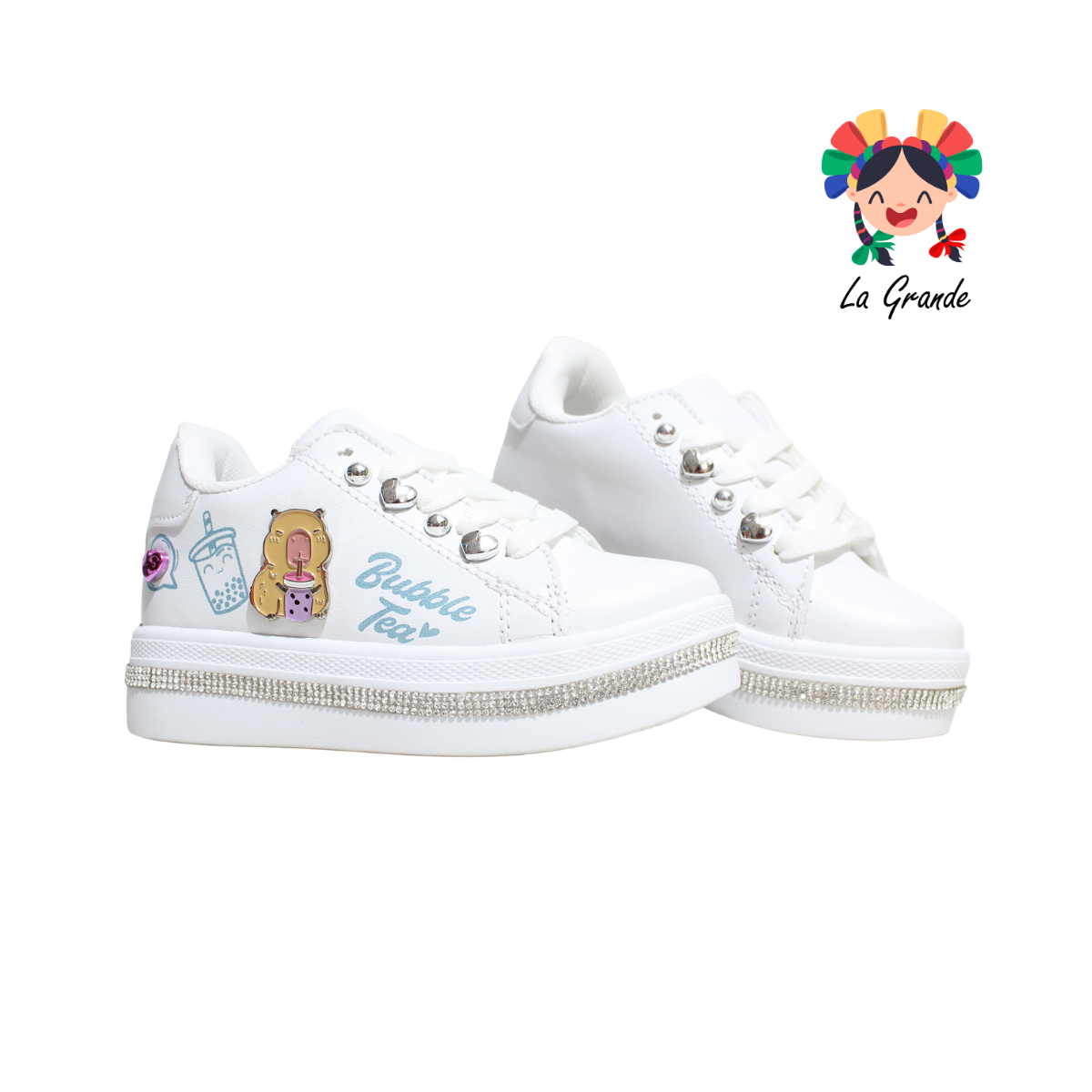 360 CHAMPS Blanco Fiusha Tenis Casual para Niña