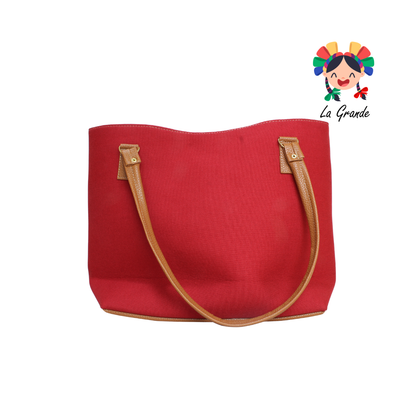058 TONY Bolsa Grande Rojo con Flores Casual para Dama