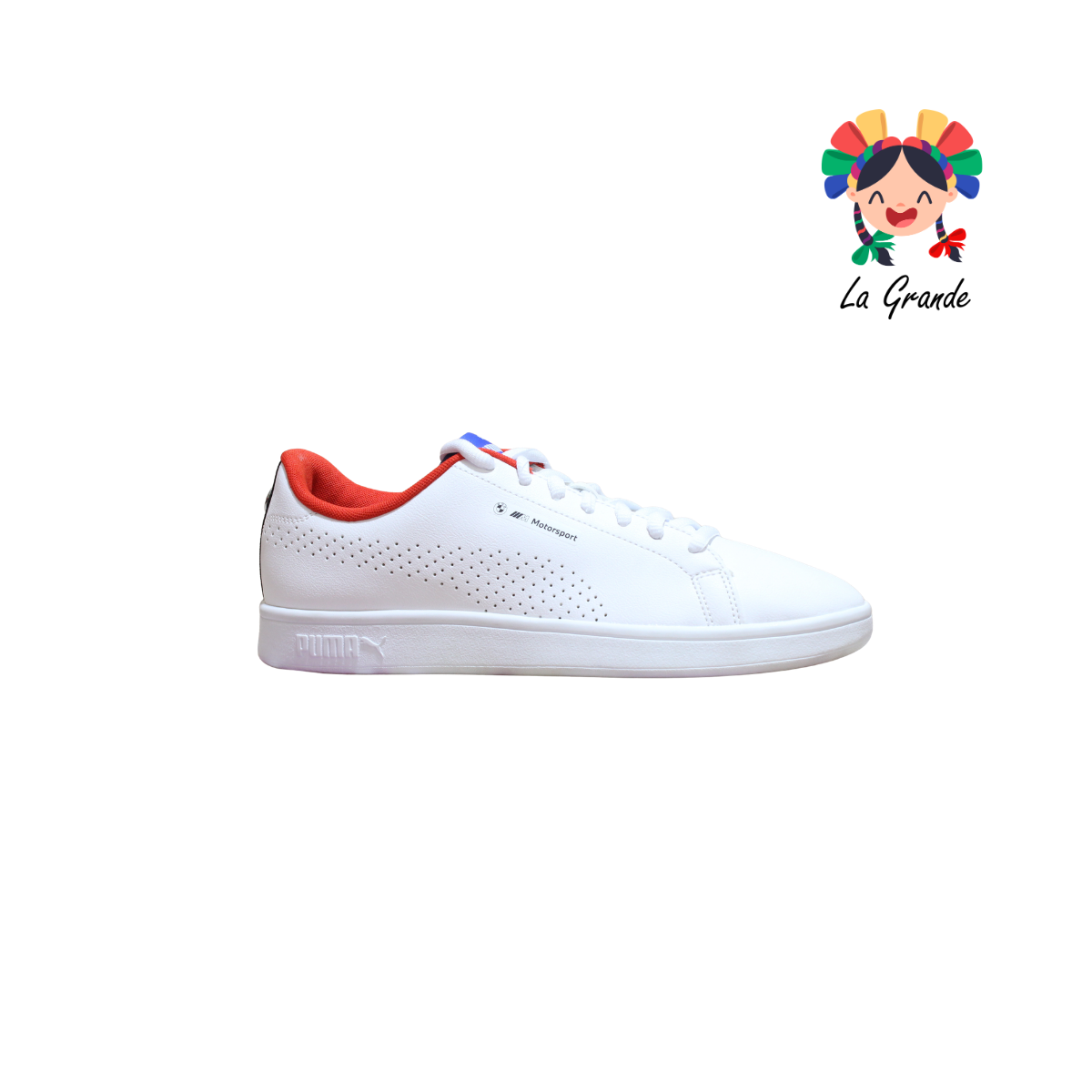 BMW PM Blanco Sintético Tenis Casual Importado Original Para Caballero
