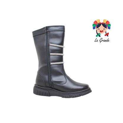 901 ANZASTIGA Negro Sintético Bota Casual Alta para Niña