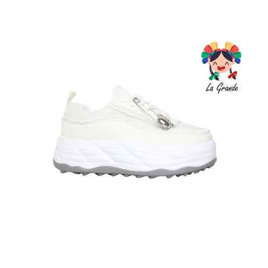 G02-1A FOSUM Beige Textil Tenis Casual Estilo Urban para Dama