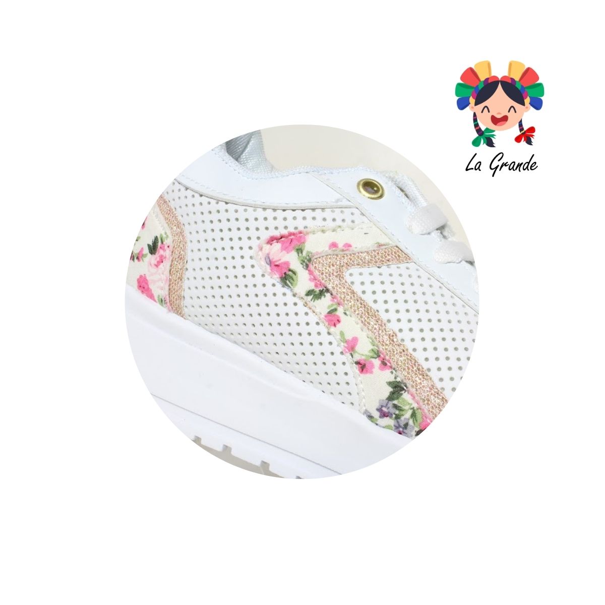 366 TORONTO Blanco Flores Textil Tenis Casual para Dama