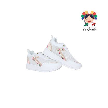 366 TORONTO Blanco Flores Textil Tenis Casual para Dama