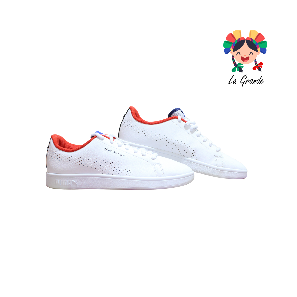 BMW PM Blanco Sintético Tenis Casual Importado Original Para Caballero