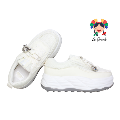 G02-1A FOSUM Beige Textil Tenis Casual Estilo Urban para Dama