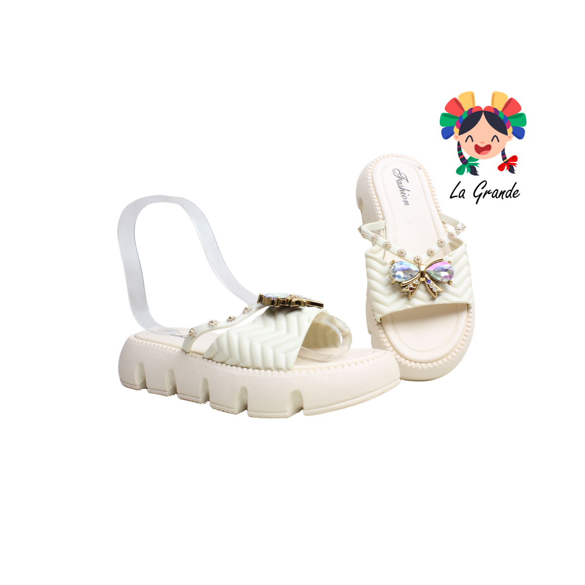 A-8065 ZXXG Multicolor Sintético Sandalia de Baño o Playa para Dama