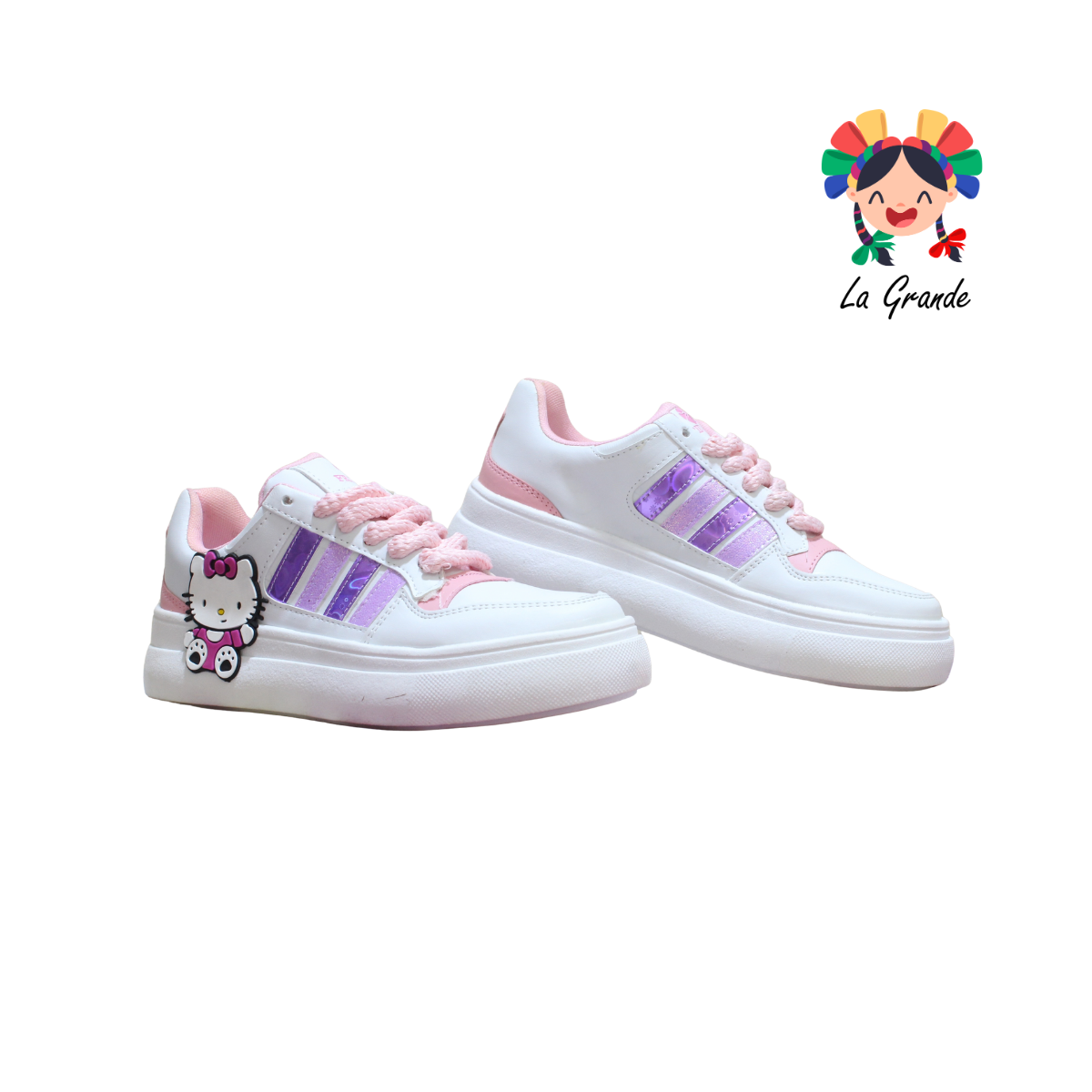 4000 FRIDAYS Blanco Lila Sint Tenis Casual para Dama