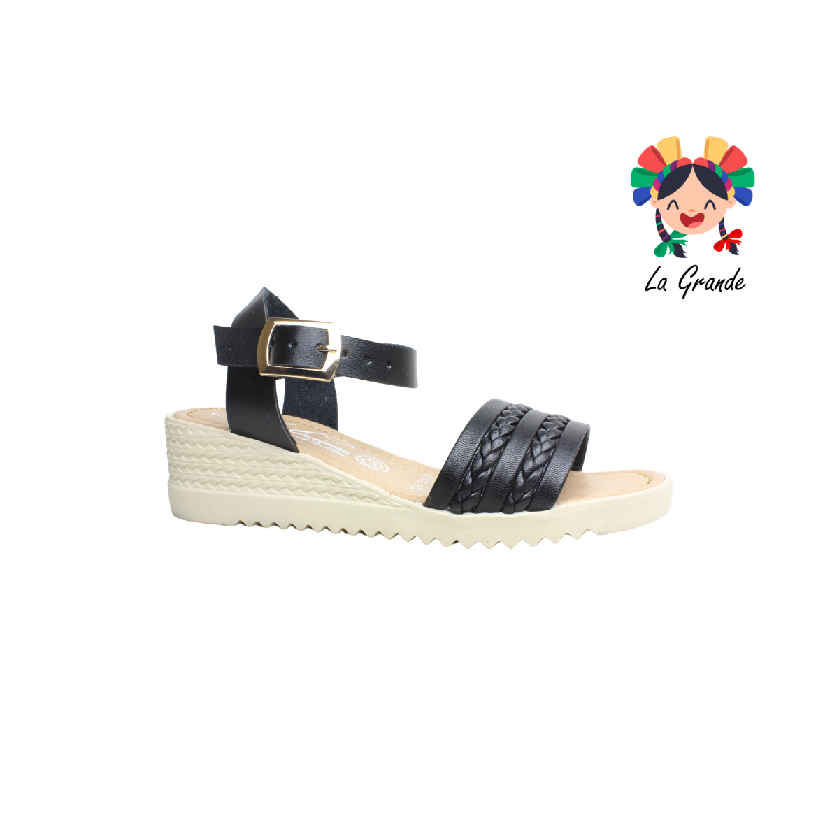 3711 MIRIAM Negro Sint Sandalia para Dama