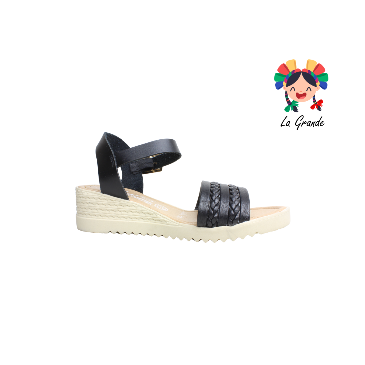 3711 MIRIAM Negro Sint Sandalia para Dama