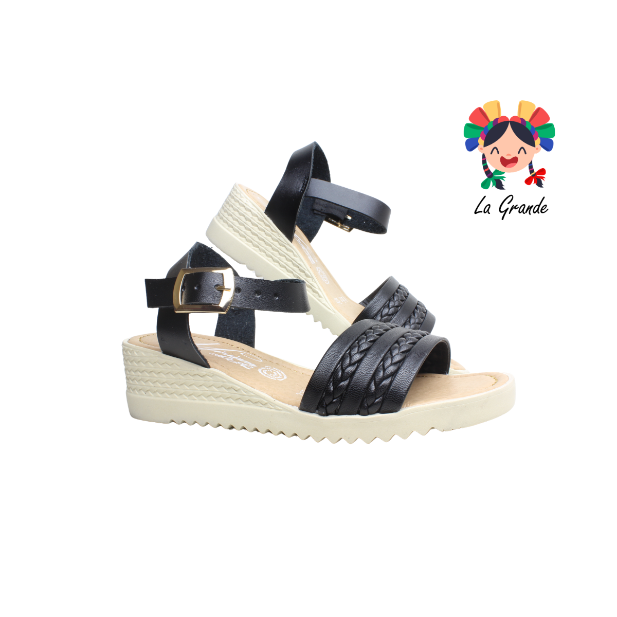 3711 MIRIAM Negro Sint Sandalia para Dama